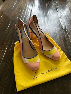 Lonia Pink, Yellow & Blue Colorblock Pumps